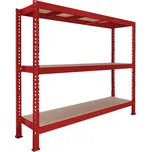 Nekonečný průmyslový regál Trestles RNC 2000x1600x600, nosnost 2400 kg, 3 police Barva: červená