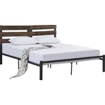 Manželská postel ANEYA 160x200 cm, dub rustikal/kov, nosnost 300 kg