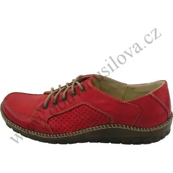 Dámské polobotky Obuv HILBY 755/RED (Dámská kožená tenisková obuv)