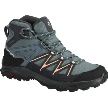 Dámská treková obuv Trekové boty Salomon Daintree MID GTX Gore-tex W Stormy Weather/Ebony/Almond Cream L41678500 38
