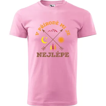 Pánské tričko DOBRÝ TRIKO Pánské tričko s potiskem V přírodě Velikost: 2XL, Barva: Růžová