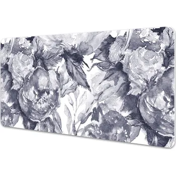 Stolní podložka Velká podložka na stůl Šedá květiny