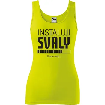 Dámské oblečení Dámské tílko s potiskem Instaluji svaly Velikost: 2XL, Barva: Limetková