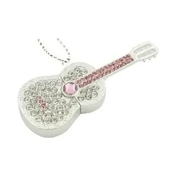 USB flash disk Jaster USB Flash disk 64 GB ozdobná kytara - barva stříbrná