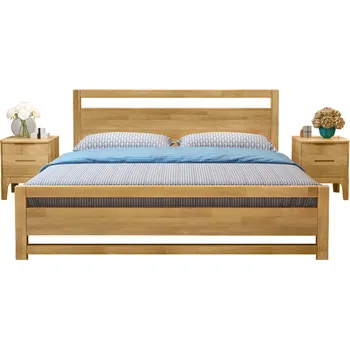 Postel Manželská postel, 180x200, masivní dřevo, přírodní, SHEILA