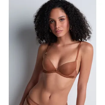Souprava dámského spodního prádla Podprsenka push-up AUBADE (4MN08-05), Velikost 85C, Barva hnědá