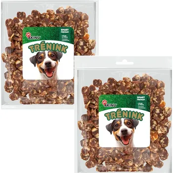 Pamlsek pro psa Akinu Trénink Hovězí & treska lupínky pamlsek pro psy 2 x 400 g