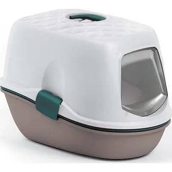 Toaleta pro kočku Stefanplast Chic FURBA Top krytá toaleta pro kočku se sítkem světle hnědá/ bílá 39x5