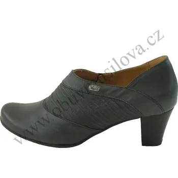 Dámské polobotky Obuv AXEL 1306 grafit (Dámská kožená obuv na podpatku)