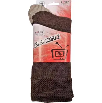 Dámské ponožky Televizorky dámské super teplé hnědá 39-41