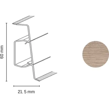 soklová lišta Lišta soklová SLK 60 Q Döllken, 3040 - dub wasabi - 2,5m (Elektrikářská podlahová lišta Döllken SLK60 Q lišta 5116548 3040)