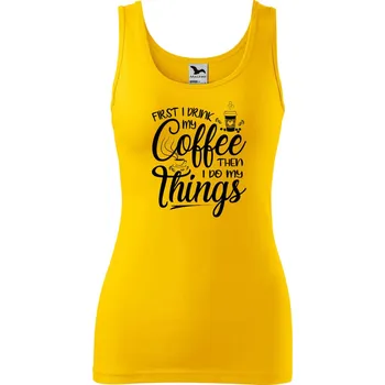 Dámské tílko s potiskem Coffee Velikost: XL, Barva: Žlutá