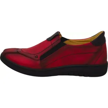 Dámské mokasíny Obuv dámská BARTON 2563 červená (Dámské kožené mokasíny)