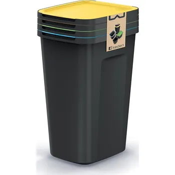 Odpadkový koš Sada odpadkových košů COMPACTO FLAS 4x 50 L černá