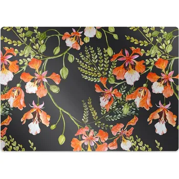 Podložka pod nábytek Podložka pod kolečkovou židli červené květy