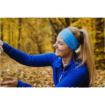 Sportovní čelenka čelenka bjež DROP Běhejme a pomáhejme modrá