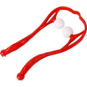 Masážní přístroj Pomůcka na masáž šíje (červená)