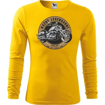 DOBRÝ TRIKO Pánské bavlněné triko Legendární chlap motorka Velikost: M, Barva: Žlutá