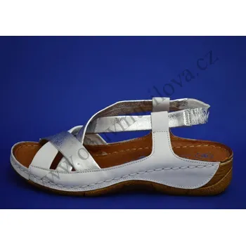 Dámské sandále Letní obuv Mintaka 1267 bílo/stříbrná (Obuv letní)