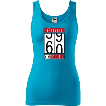 Dámské tílko s potiskem Věkometr 60 Velikost: L, Barva: Tyrkysová