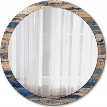 Zrcadlo Kulaté Zrcadlo na Zeď Abstraktní dřevo 100cm
