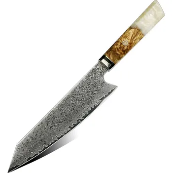 Kuchyňský nůž UG Grill Nůž Kiritsuke 20,5/33cm Damašková ocel 67/dřevo & bílá pryskyřice UG Grill