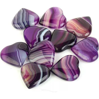 Přírodní kámen Achát fialový srdíčko 20mm