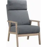 Čalouněné křeslo RELAX 1, bílé/šedé, moderní design, pohodlné sezení, 59,5 cm