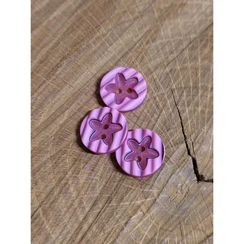 Knoflík Knoflík zdobený květem barva růžová