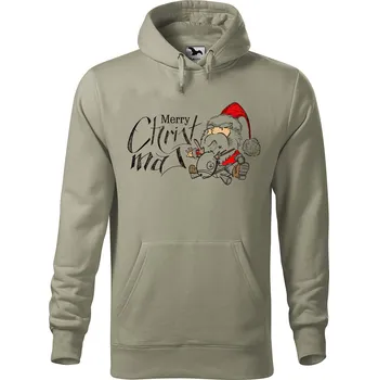 Pánská mikina Pánská mikina s potiskem Merry Christmas Velikost (muž): XL, Vyberte barvu: Světlá khaki
