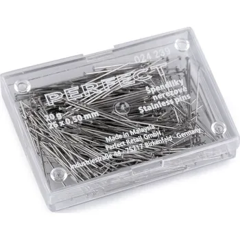 Celokovové špendlíky délka 26 mm nerezové Varianta: nikl, Balení: 10 krab.