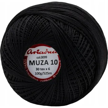 Příze Háčkovací Příze Ariadna Muza 10 525 m černá 1 ks