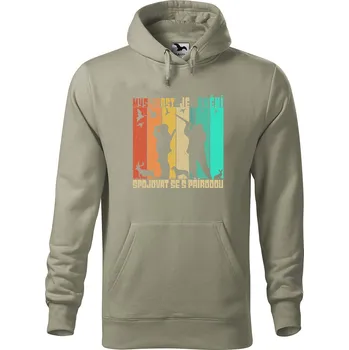 Pánská mikina Pánská mikina s potiskem Myslivost Velikost (muž): XL, Vyberte barvu: Světlá khaki