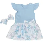 Z&Z 2-dílná sada sukničkobody kr. rukáv s mašlí + čelenka - modrá