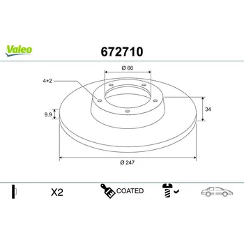 Brzdový kotouč Brzdový kotouč VALEO 672710