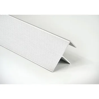 Terasové prkno Počáteční a koncový okopový hliníkový profil Elox stříbrný F“ 40/57 mm, délka 6 m Massive, Stříbrný Elox, 40/57 mm, 6000 mm