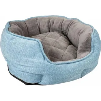 Pelíšek pro psa Duvo+ Měkký oválný pelíšek pro psy s tvídovým vzorem S 41x38x20cm nebesky modr