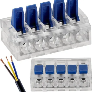 BERGE Sada 50x Drátová elektrická rychlospojka 32A 5-kolejová 0,2-4mm