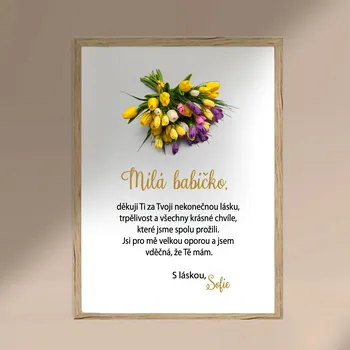 Plakát Plakát MILÁ BABIČKO Rozměr plakátu: A4 (21 x 29,7 cm), Rámeček: Bez rámečku