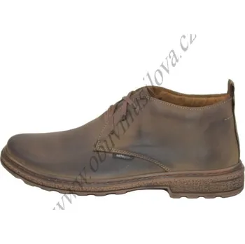 Pánská zdravotní obuv Obuv ORTO plus nadměrná kotníčková 375D hnědá (Pánská kožená kotníková obuv)
