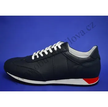 Pánské polobotky Obuv pánská BARTON 1003 modrá (Pánská kožená obuv)