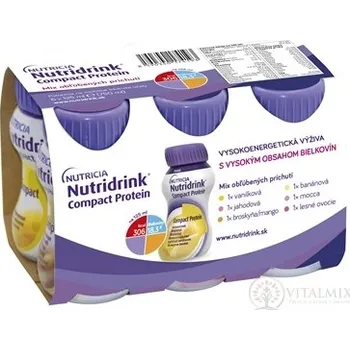 Protein NUTRIDRINK COMPACT PROTEIN mix příchutí (r.2023) 6x125 ml (750 ml)