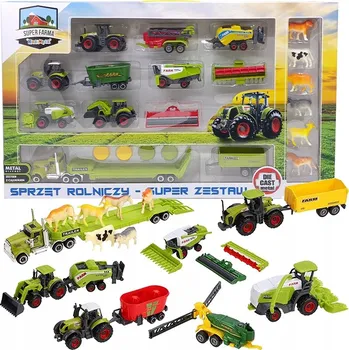 autíčko Sada hraček SunQ Toys – traktor, kombajn a 5 vozidel, 3+