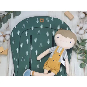 Podložka do kočárku prodloužená (Smaragd tree, černý fleece)