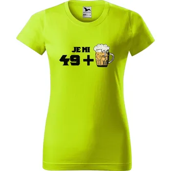 Dámské oblečení DOBRÝ TRIKO Dámské tričko s potiskem 49 + pivo Barva: Limetková, Velikost: L
