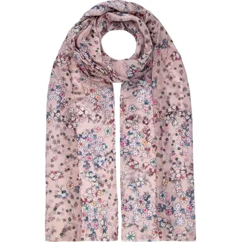 Šála Dámský šál drobné kvítky světle růžový 7200775-1