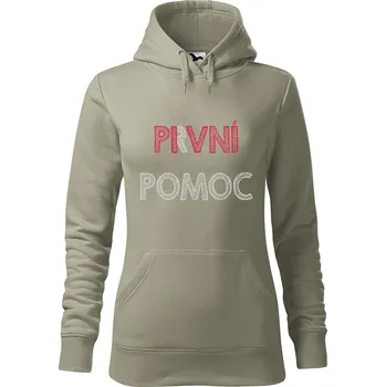 Pánská mikina Dámská mikina Pivní pomoc Velikost (žena): S, Vyberte barvu: Světlá khaki