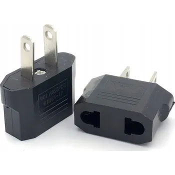 Adaptér / redukce napájení EU na USA - černý