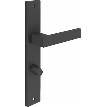 Dveřní kování Klika HEKLA s litým štítkem 72 mm, matná černá WC