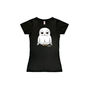 Dámské tričko Harry Potter: Hedwig (M) černá bavlna